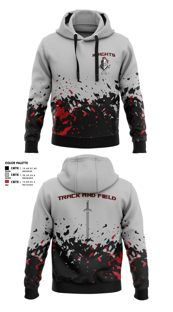 Hoodie, Knights Track Club, Track & Field, Teamtime, Team time, sublimation, custom sports apparel, team uniforms, spirit wear, spiritwear, sports uniforms, custom shirts, team store, custom team store, fundraiser sports, apparel fundraiser