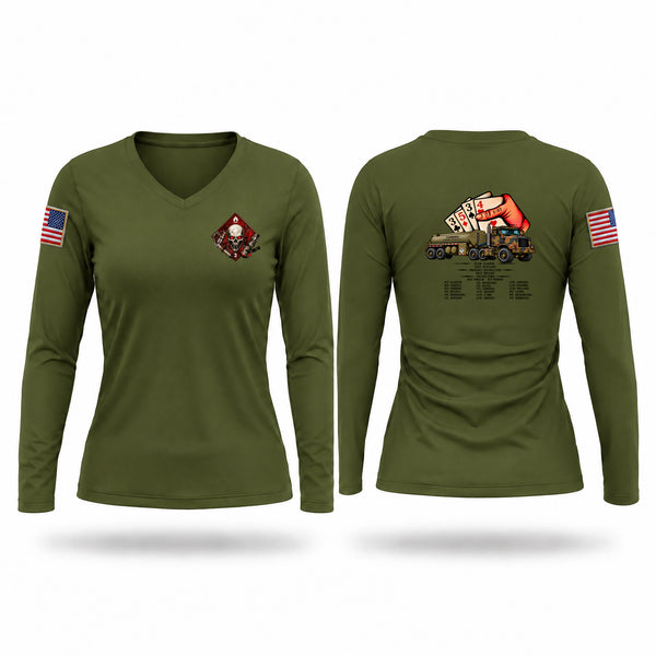 Womens Long Sleeve Vneck Shirt, SROC 1-27, Marines, Teamtime, Team time, sublimation, custom sports apparel, team uniforms, spirit wear, spiritwear, sports uniforms, custom shirts, team store, custom team store, fundraiser sports, apparel fundraiser