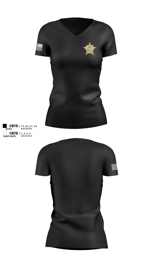 Womens Short Sleeve Vneck Shirt, SHERIFF, Police, Teamtime, Team time, sublimation, custom sports apparel, team uniforms, spirit wear, spiritwear, sports uniforms, custom shirts, team store, custom team store, fundraiser sports, apparel fundraiser