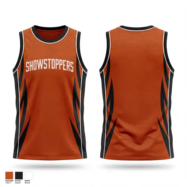 Mens Basketball Jersey, SHOWSTOPPERS, Men's Basketball, Teamtime, Team time, sublimation, custom sports apparel, team uniforms, spirit wear, spiritwear, sports uniforms, custom shirts, team store, custom team store, fundraiser sports, apparel fundraiser
