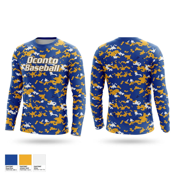 Long Sleeve Performance Shirt, Oconto Baseball, Baseball, Teamtime, Team time, sublimation, custom sports apparel, team uniforms, spirit wear, spiritwear, sports uniforms, custom shirts, team store, custom team store, fundraiser sports, apparel fundraiser