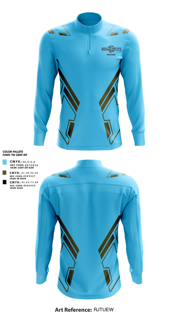 Quarter Zip Jacket, Zoo City, Women's Volleyball, Teamtime, Team time, sublimation, custom sports apparel, team uniforms, spirit wear, spiritwear, sports uniforms, custom shirts, team store, custom team store, fundraiser sports, apparel fundraiser