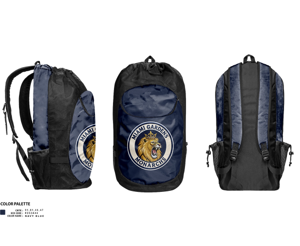 Gear Bag, Miami Gardens Monarchs, Baseball, Teamtime, Team time, sublimation, custom sports apparel, team uniforms, spirit wear, spiritwear, sports uniforms, custom shirts, team store, custom team store, fundraiser sports, apparel fundraiser