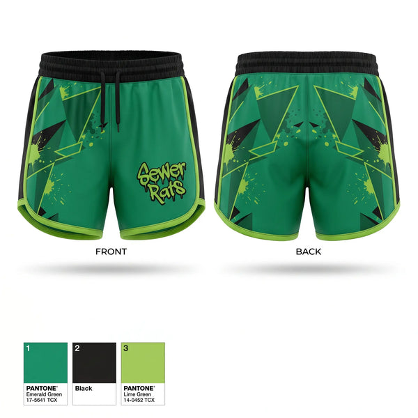 Womens Shorts, Sewer Rats, Men's Soccer, Teamtime, Team time, sublimation, custom sports apparel, team uniforms, spirit wear, spiritwear, sports uniforms, custom shirts, team store, custom team store, fundraiser sports, apparel fundraiser