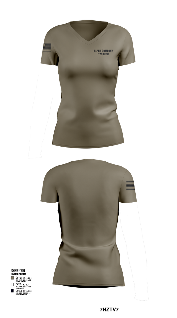 Womens Short Sleeve Vneck Shirt, Alpha Company, 129 DSSB, , Teamtime, Team time, sublimation, custom sports apparel, team uniforms, spirit wear, spiritwear, sports uniforms, custom shirts, team store, custom team store, fundraiser sports, apparel fundraiser