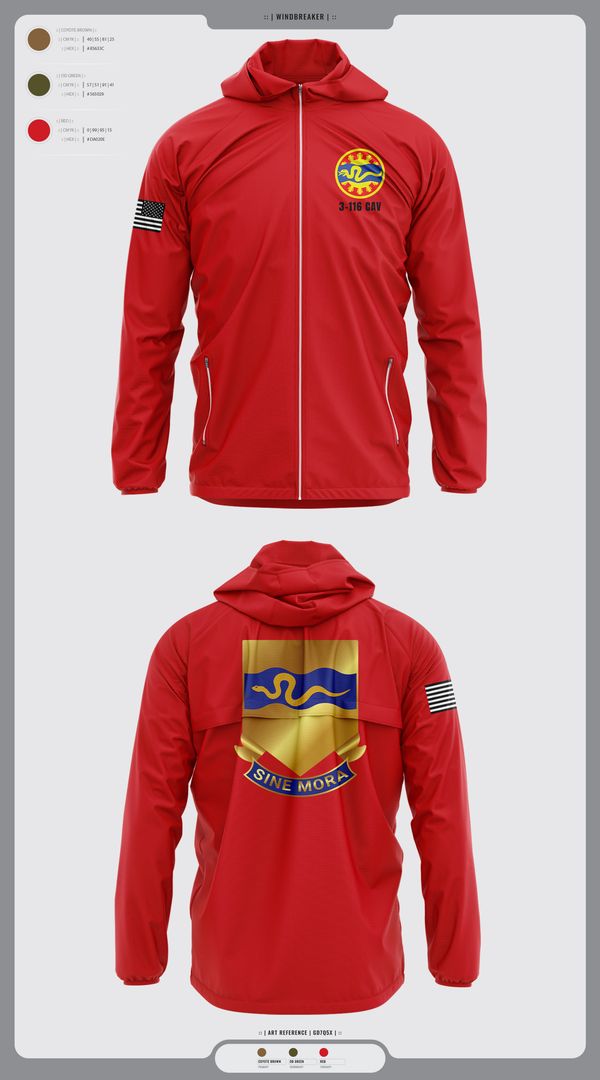 Windbreaker, 3-116 CAV, , Teamtime, Team time, sublimation, custom sports apparel, team uniforms, spirit wear, spiritwear, sports uniforms, custom shirts, team store, custom team store, fundraiser sports, apparel fundraiser