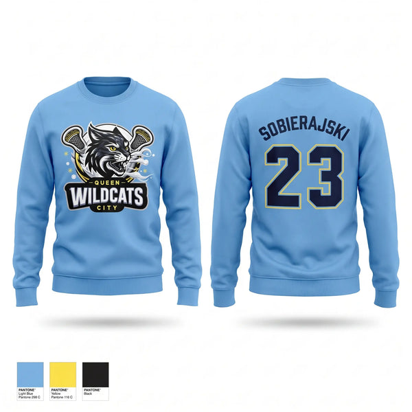 Crew Neck Sweatshirt, Wildcats, Women's Lacrosse, Teamtime, Team time, sublimation, custom sports apparel, team uniforms, spirit wear, spiritwear, sports uniforms, custom shirts, team store, custom team store, fundraiser sports, apparel fundraiser