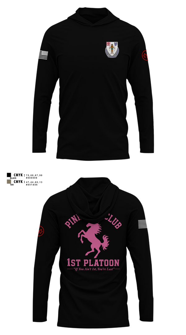 Long Sleeve Hooded Sun Shirt, 1/182 1st Platoon, National Guard, Teamtime, Team time, sublimation, custom sports apparel, team uniforms, spirit wear, spiritwear, sports uniforms, custom shirts, team store, custom team store, fundraiser sports, apparel fundraiser