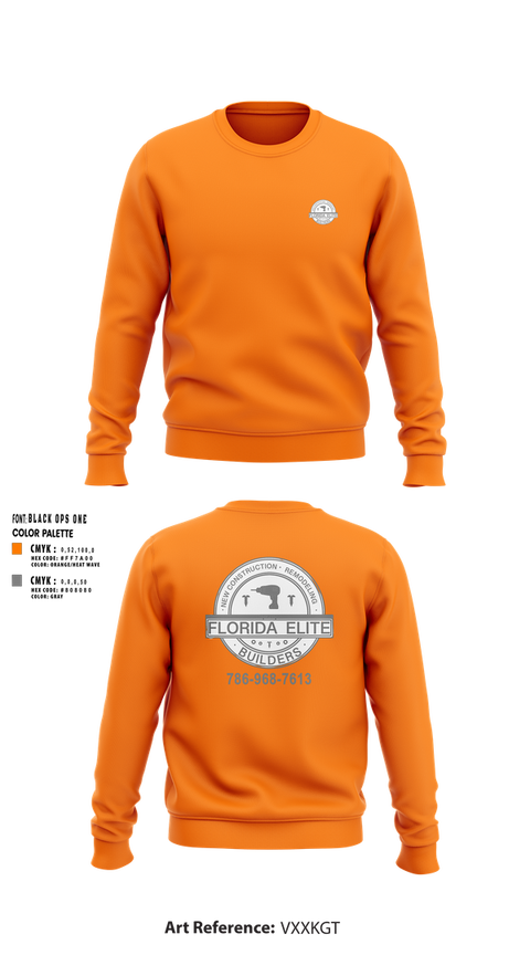 Crew Neck Sweatshirt, Florida Elite Builders, , Teamtime, Team time, sublimation, custom sports apparel, team uniforms, spirit wear, spiritwear, sports uniforms, custom shirts, team store, custom team store, fundraiser sports, apparel fundraiser