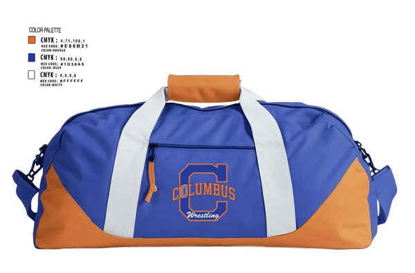 Duffle Bag, Columbus High School Wrestling, Wrestling, Teamtime, Team time, sublimation, custom sports apparel, team uniforms, spirit wear, spiritwear, sports uniforms, custom shirts, team store, custom team store, fundraiser sports, apparel fundraiser