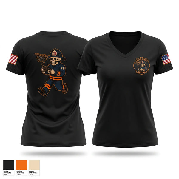 Womens Short Sleeve Vneck Shirt, Gaston County Emergency Management and Fire Services, Fire Department, Teamtime, Team time, sublimation, custom sports apparel, team uniforms, spirit wear, spiritwear, sports uniforms, custom shirts, team store, custom team store, fundraiser sports, apparel fundraiser