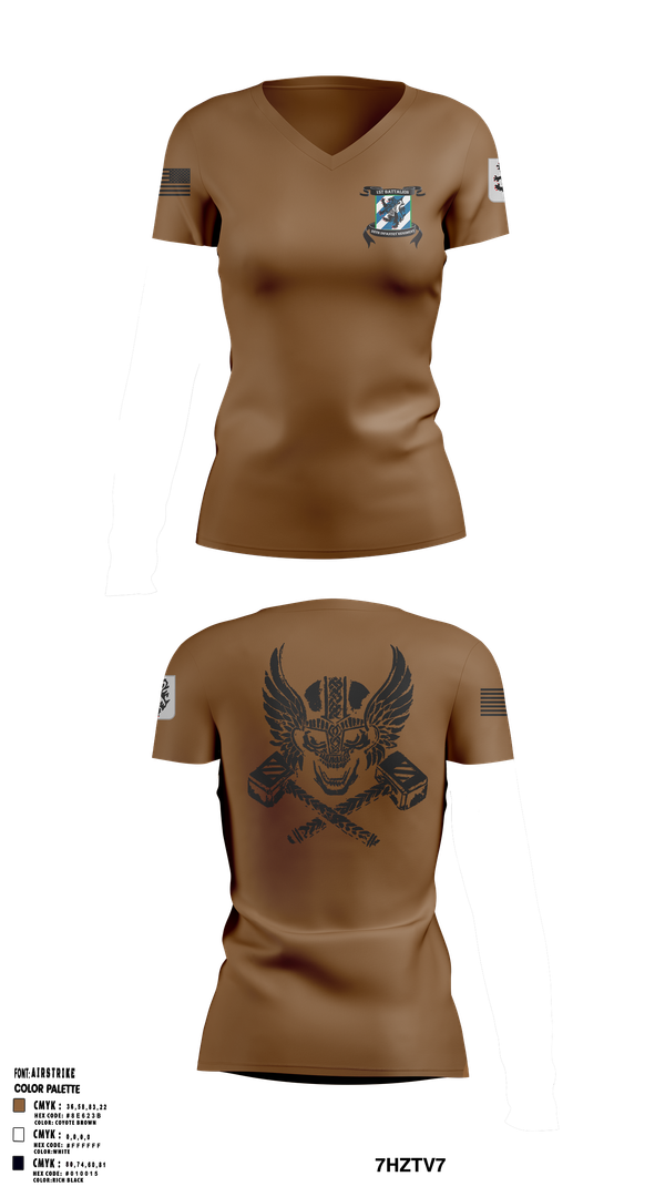 Womens Short Sleeve Vneck Shirt, Crusher Company 1-28 Infantry Regiment, Army, Teamtime, Team time, sublimation, custom sports apparel, team uniforms, spirit wear, spiritwear, sports uniforms, custom shirts, team store, custom team store, fundraiser sports, apparel fundraiser