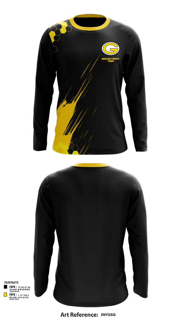 Long Sleeve Performance Shirt, Goodland Cowboys Tennis, Tennis, Teamtime, Team time, sublimation, custom sports apparel, team uniforms, spirit wear, spiritwear, sports uniforms, custom shirts, team store, custom team store, fundraiser sports, apparel fundraiser