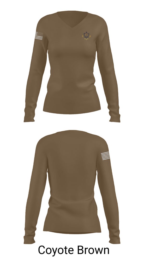 Womens Long Sleeve Vneck Shirt, 159 FW, Air Force, Teamtime, Team time, sublimation, custom sports apparel, team uniforms, spirit wear, spiritwear, sports uniforms, custom shirts, team store, custom team store, fundraiser sports, apparel fundraiser