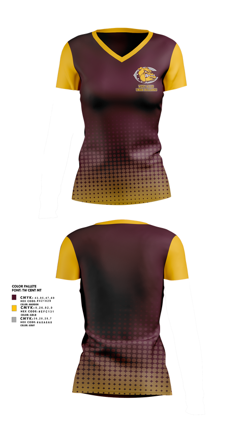 Womens Short Sleeve Vneck Shirt, West Allis Junior Bulldogs, , Teamtime, Team time, sublimation, custom sports apparel, team uniforms, spirit wear, spiritwear, sports uniforms, custom shirts, team store, custom team store, fundraiser sports, apparel fundraiser