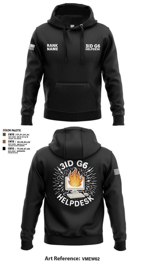Hoodie, 3ID G6 Helpdesk, , Teamtime, Team time, sublimation, custom sports apparel, team uniforms, spirit wear, spiritwear, sports uniforms, custom shirts, team store, custom team store, fundraiser sports, apparel fundraiser