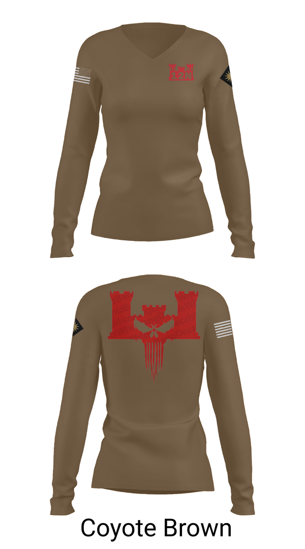 Womens Long Sleeve Vneck Shirt, A co 578th BEB, , Teamtime, Team time, sublimation, custom sports apparel, team uniforms, spirit wear, spiritwear, sports uniforms, custom shirts, team store, custom team store, fundraiser sports, apparel fundraiser