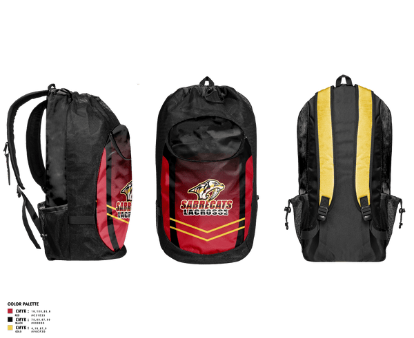 Gear Bag, Sabrecats Lacrosse, Men's Lacrosse, Teamtime, Team time, sublimation, custom sports apparel, team uniforms, spirit wear, spiritwear, sports uniforms, custom shirts, team store, custom team store, fundraiser sports, apparel fundraiser