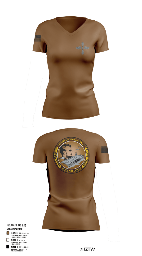 Womens Short Sleeve Vneck Shirt, CVN 72 Abraham Lincoln, , Teamtime, Team time, sublimation, custom sports apparel, team uniforms, spirit wear, spiritwear, sports uniforms, custom shirts, team store, custom team store, fundraiser sports, apparel fundraiser