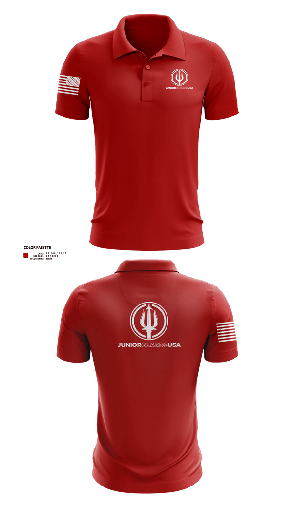 Short Sleeve Performance Polo, Junior Guards USA, Swimming, Teamtime, Team time, sublimation, custom sports apparel, team uniforms, spirit wear, spiritwear, sports uniforms, custom shirts, team store, custom team store, fundraiser sports, apparel fundraiser
