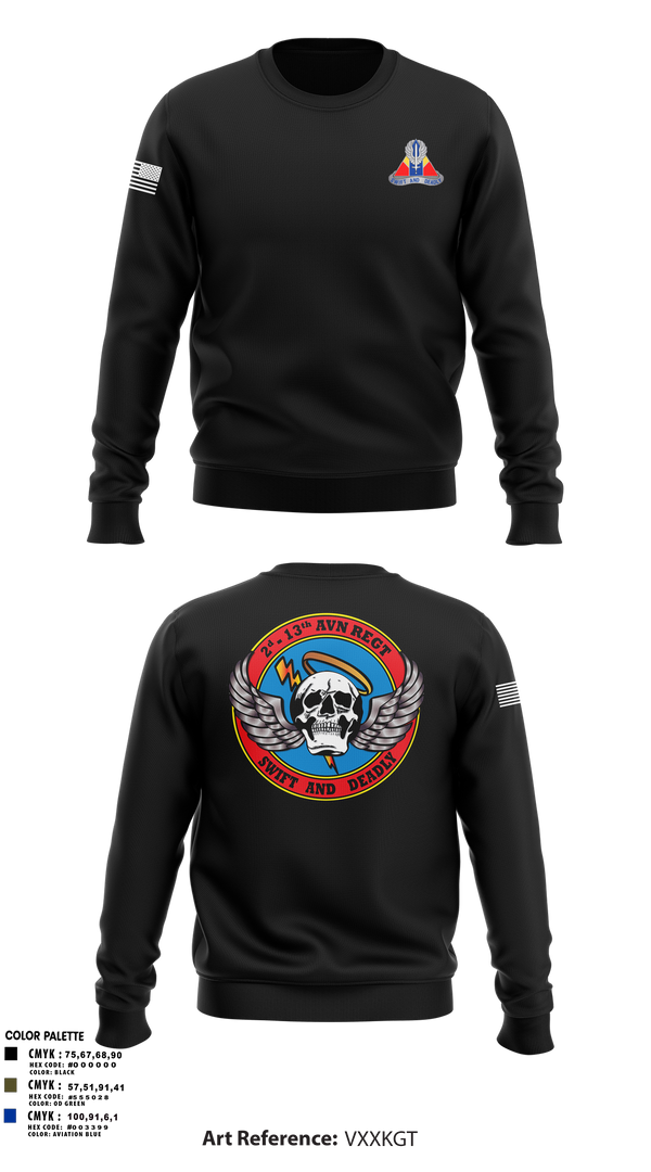Crew Neck Sweatshirt, A Co, 2-13th Aviation Regiment, , Teamtime, Team time, sublimation, custom sports apparel, team uniforms, spirit wear, spiritwear, sports uniforms, custom shirts, team store, custom team store, fundraiser sports, apparel fundraiser