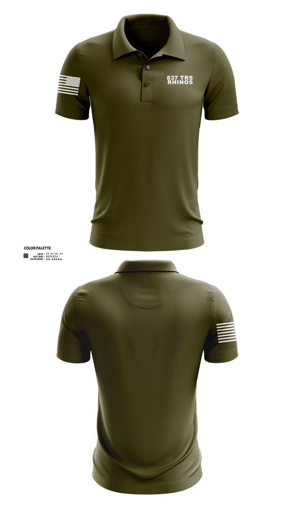 Short Sleeve Performance Polo, 837 TRS Rhinos, Air Force, Teamtime, Team time, sublimation, custom sports apparel, team uniforms, spirit wear, spiritwear, sports uniforms, custom shirts, team store, custom team store, fundraiser sports, apparel fundraiser