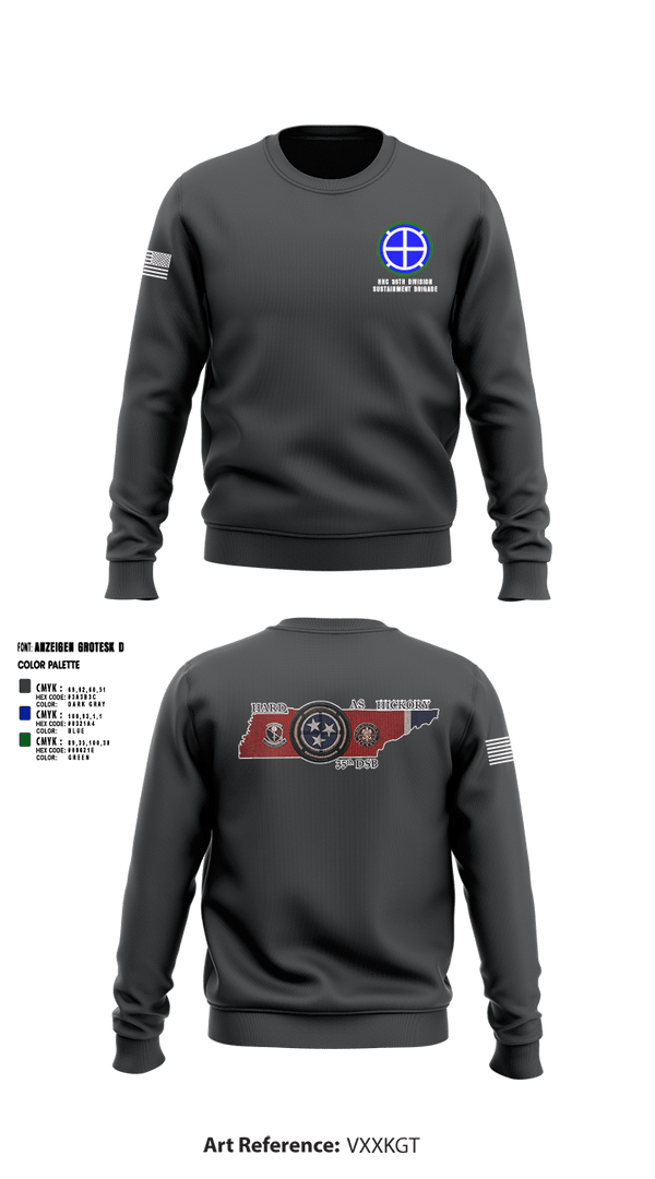 Crew Neck Sweatshirt, HHC 35th Division Sustainment Brigade, National Guard, Teamtime, Team time, sublimation, custom sports apparel, team uniforms, spirit wear, spiritwear, sports uniforms, custom shirts, team store, custom team store, fundraiser sports, apparel fundraiser