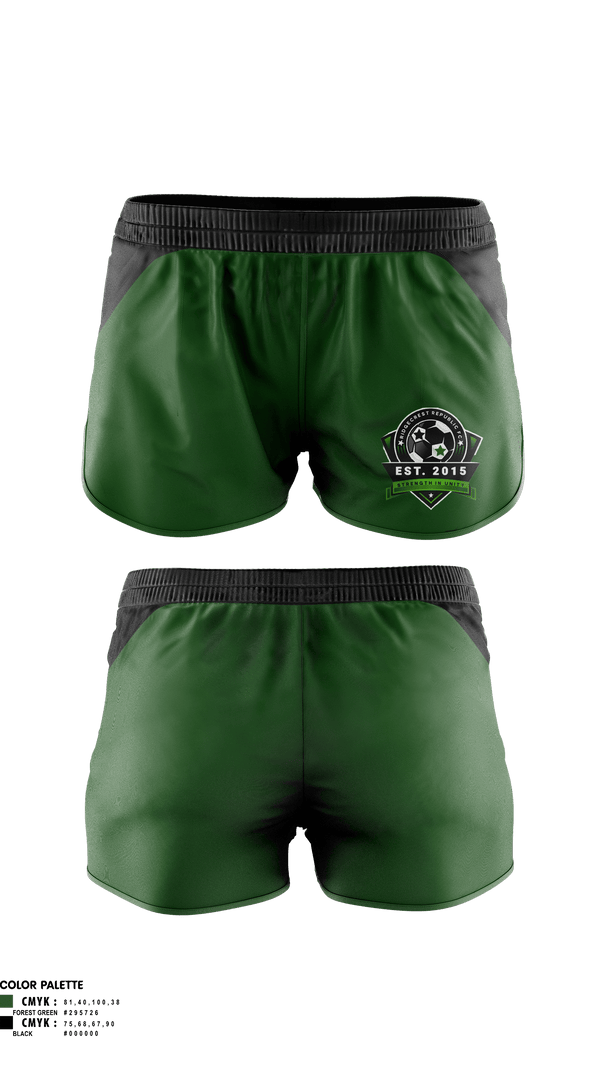 Womens Soccer Shorts, Ridgecrest Republic FC, Women's Soccer, Teamtime, Team time, sublimation, custom sports apparel, team uniforms, spirit wear, spiritwear, sports uniforms, custom shirts, team store, custom team store, fundraiser sports, apparel fundraiser