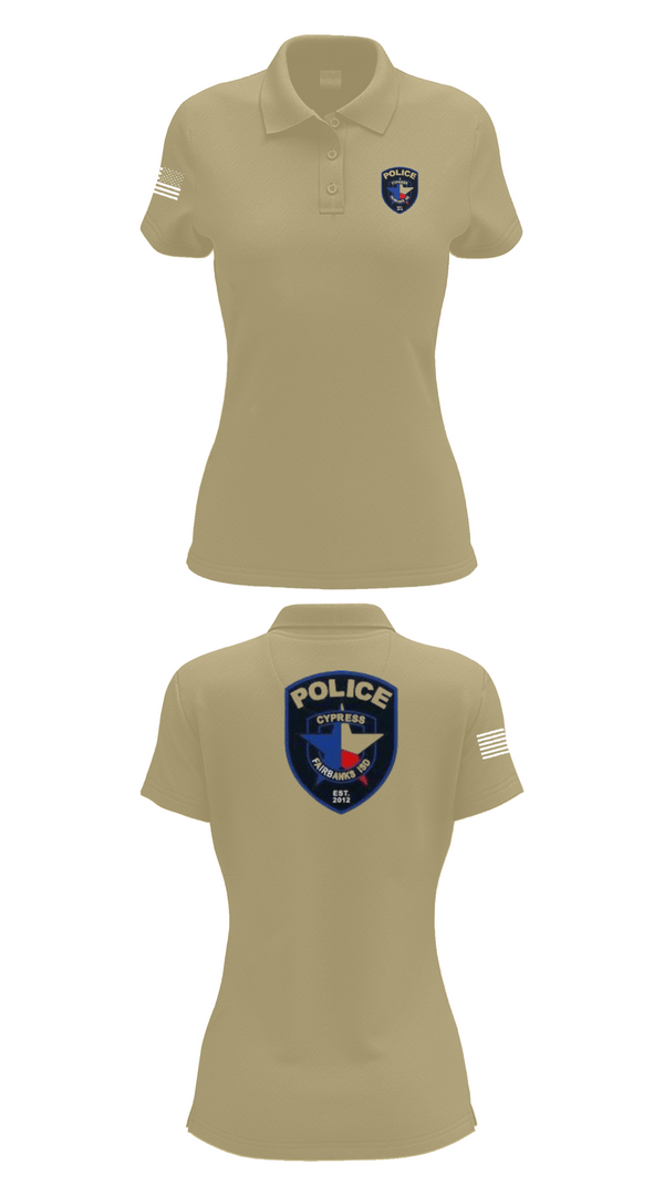 Womens Short Sleeve Performance Polo, Cypress- Fairbanks ISD Police Department, Police, Teamtime, Team time, sublimation, custom sports apparel, team uniforms, spirit wear, spiritwear, sports uniforms, custom shirts, team store, custom team store, fundraiser sports, apparel fundraiser