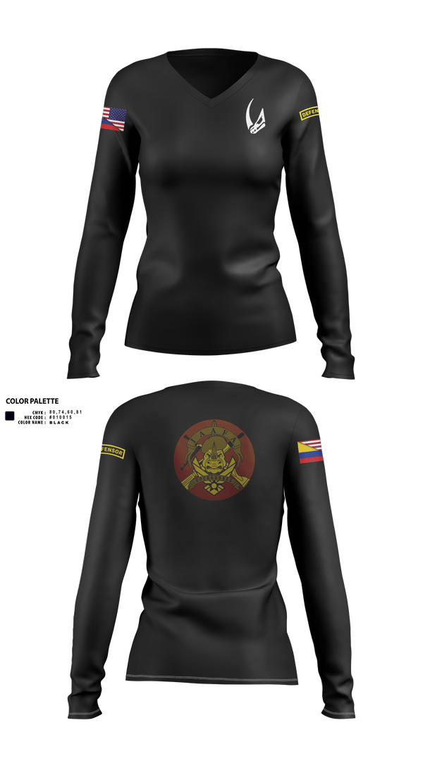 Womens Long Sleeve Vneck Shirt, 837 TRS Rhinos, Air Force, Teamtime, Team time, sublimation, custom sports apparel, team uniforms, spirit wear, spiritwear, sports uniforms, custom shirts, team store, custom team store, fundraiser sports, apparel fundraiser