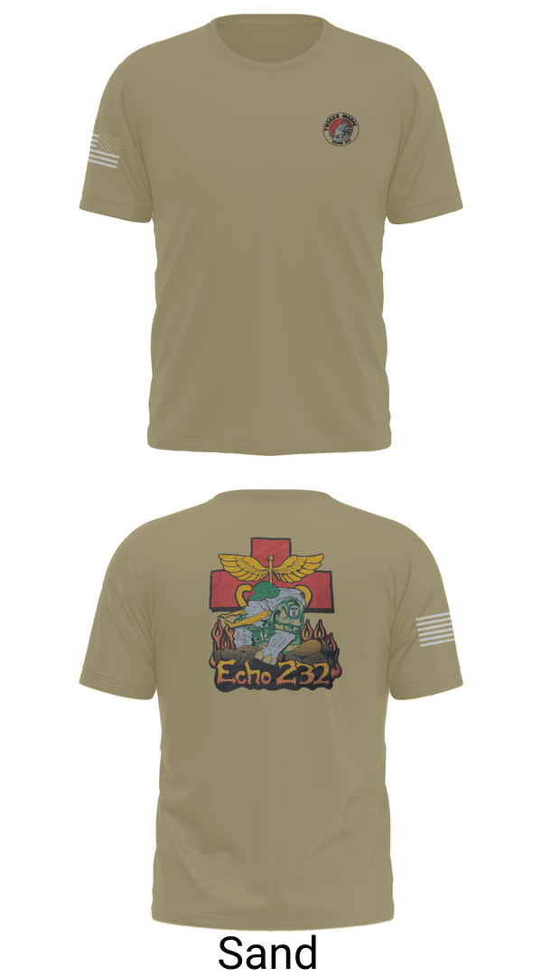 Old School Cotton Feel Shirt, Echo Company 232nd battalion, Army, Teamtime, Team time, sublimation, custom sports apparel, team uniforms, spirit wear, spiritwear, sports uniforms, custom shirts, team store, custom team store, fundraiser sports, apparel fundraiser