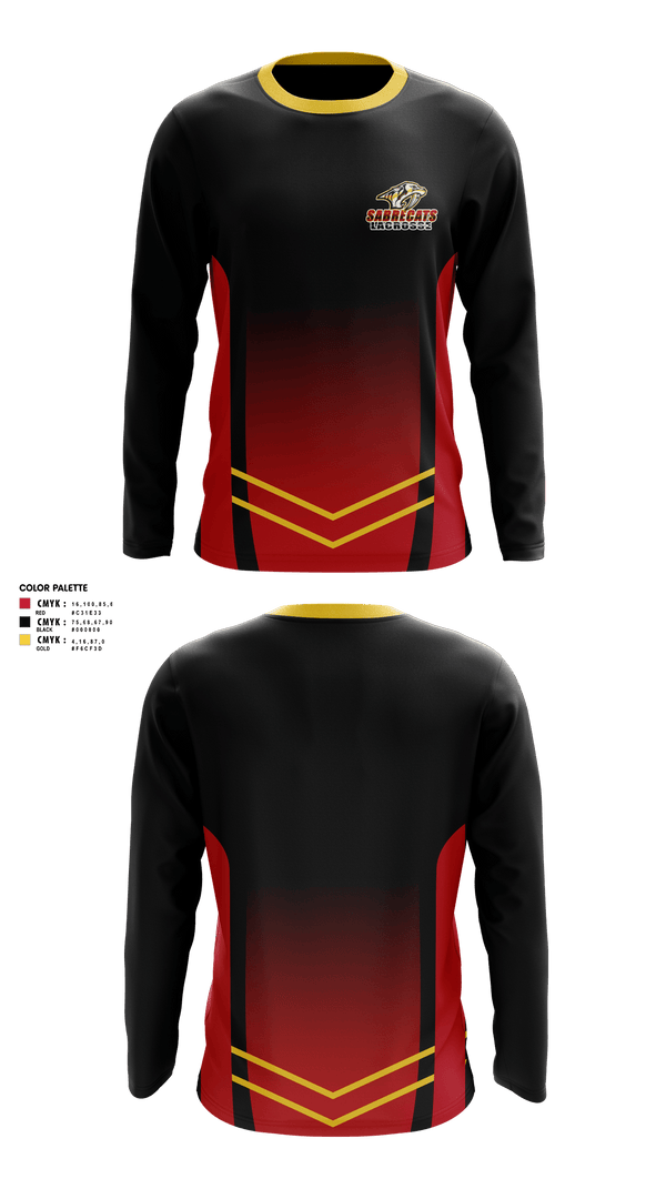 Long Sleeve Performance Shirt, Sabrecats Lacrosse, Men's Lacrosse, Teamtime, Team time, sublimation, custom sports apparel, team uniforms, spirit wear, spiritwear, sports uniforms, custom shirts, team store, custom team store, fundraiser sports, apparel fundraiser