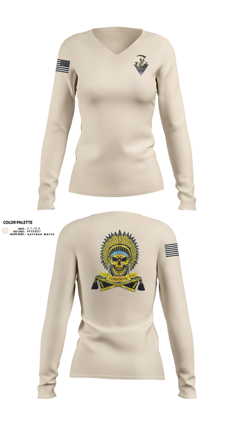 Womens Long Sleeve Vneck Shirt, Nightmare PLT, , Teamtime, Team time, sublimation, custom sports apparel, team uniforms, spirit wear, spiritwear, sports uniforms, custom shirts, team store, custom team store, fundraiser sports, apparel fundraiser