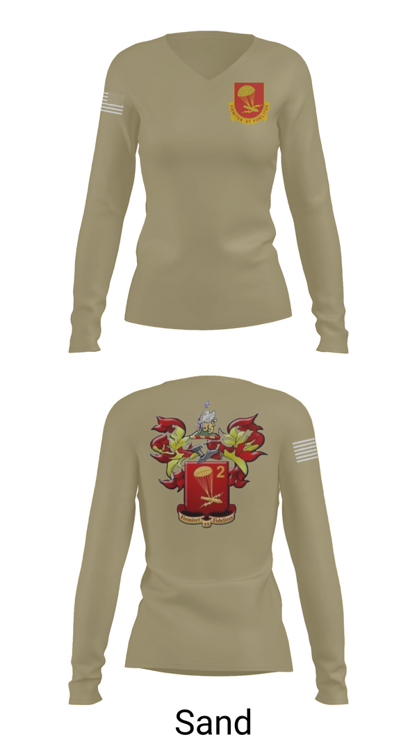 Womens Long Sleeve Vneck Shirt, 2-377 PFAR, Army, Teamtime, Team time, sublimation, custom sports apparel, team uniforms, spirit wear, spiritwear, sports uniforms, custom shirts, team store, custom team store, fundraiser sports, apparel fundraiser