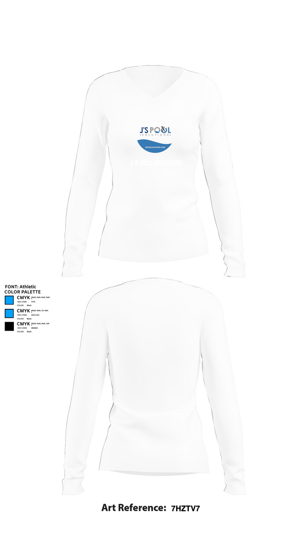 Womens Long Sleeve Vneck Shirt, J’s Pool Solutions, , Teamtime, Team time, sublimation, custom sports apparel, team uniforms, spirit wear, spiritwear, sports uniforms, custom shirts, team store, custom team store, fundraiser sports, apparel fundraiser
