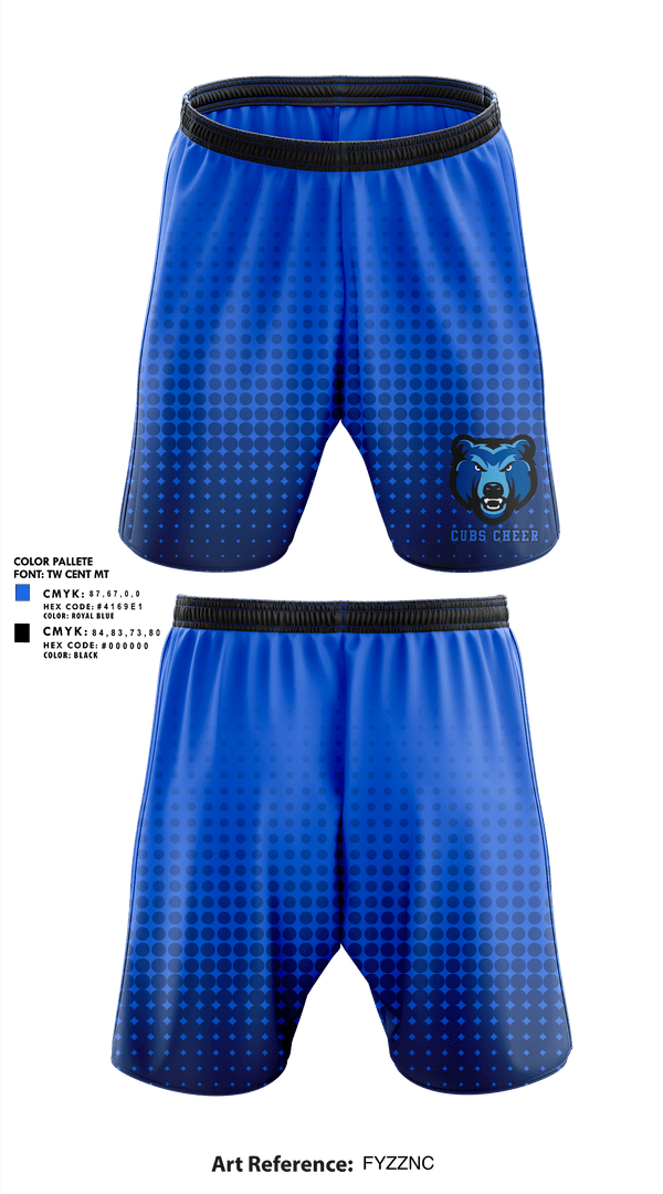 Athletic Shorts With Pockets, Cubs Cheer, Cheer, Teamtime, Team time, sublimation, custom sports apparel, team uniforms, spirit wear, spiritwear, sports uniforms, custom shirts, team store, custom team store, fundraiser sports, apparel fundraiser