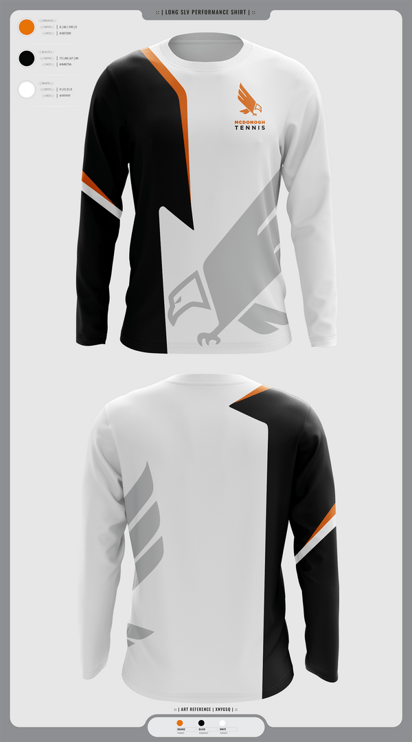 Long Sleeve Performance Shirt, Mcdonogh Boys Tennis, Tennis, Teamtime, Team time, sublimation, custom sports apparel, team uniforms, spirit wear, spiritwear, sports uniforms, custom shirts, team store, custom team store, fundraiser sports, apparel fundraiser