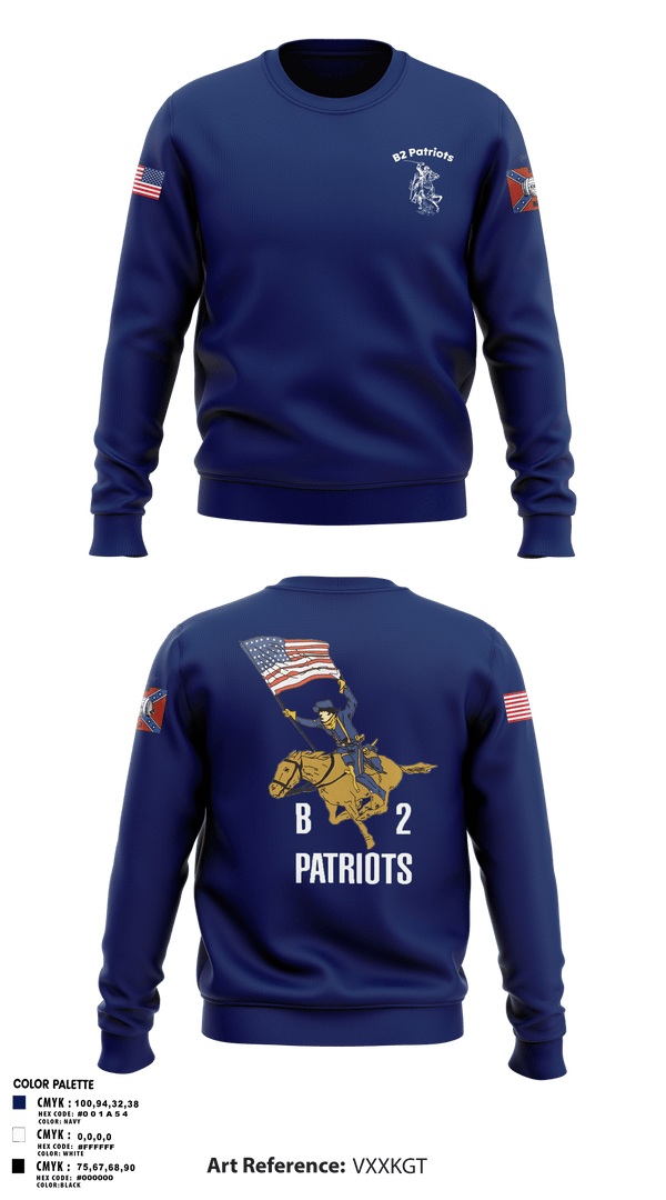Crew Neck Sweatshirt, B2 Patriots sports, Army, Teamtime, Team time, sublimation, custom sports apparel, team uniforms, spirit wear, spiritwear, sports uniforms, custom shirts, team store, custom team store, fundraiser sports, apparel fundraiser