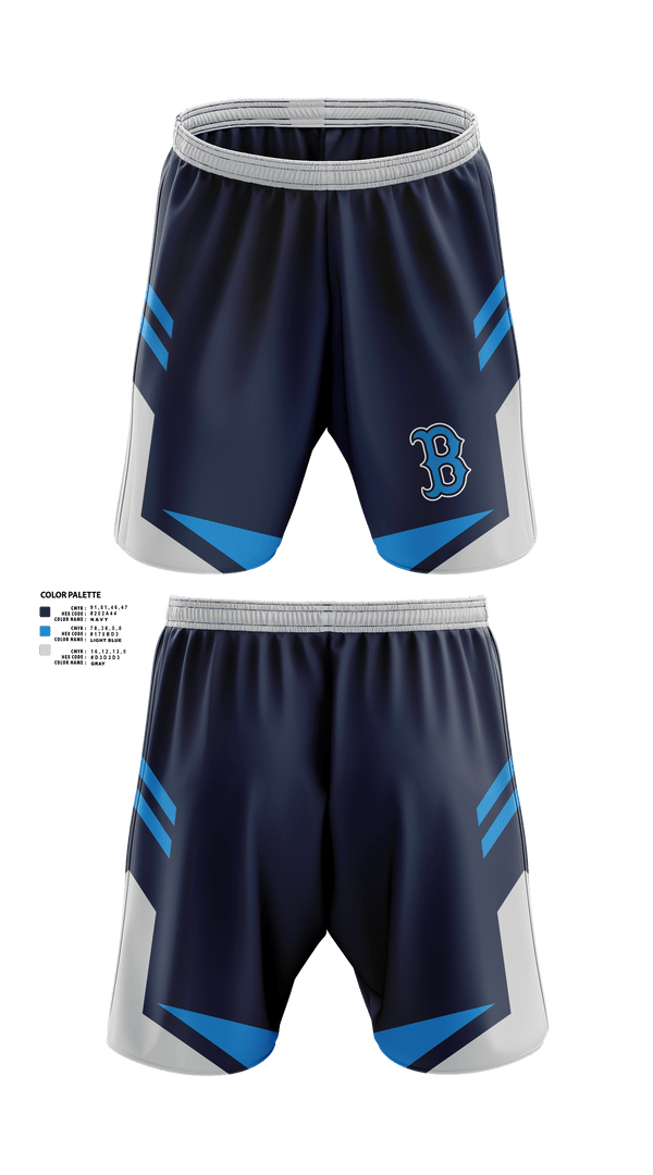 Athletic Shorts With Pockets, Beacon Bluedemons, Baseball, Teamtime, Team time, sublimation, custom sports apparel, team uniforms, spirit wear, spiritwear, sports uniforms, custom shirts, team store, custom team store, fundraiser sports, apparel fundraiser