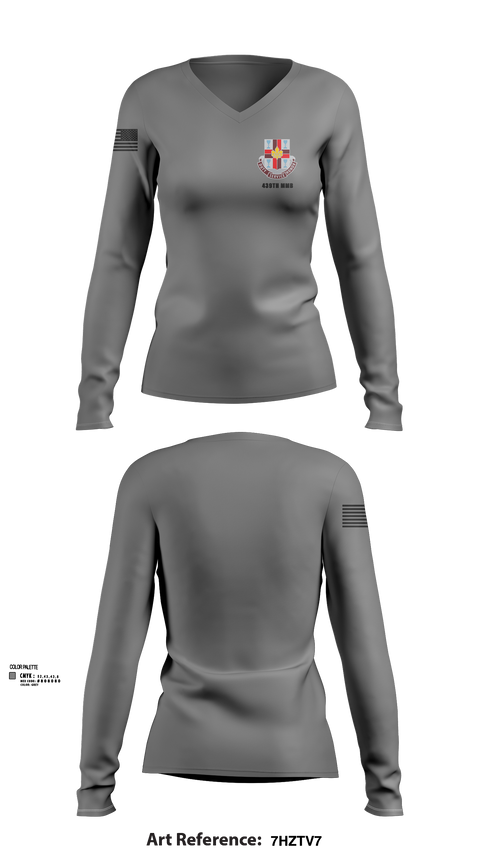 Womens Long Sleeve Vneck Shirt, 439th MMB, , Teamtime, Team time, sublimation, custom sports apparel, team uniforms, spirit wear, spiritwear, sports uniforms, custom shirts, team store, custom team store, fundraiser sports, apparel fundraiser