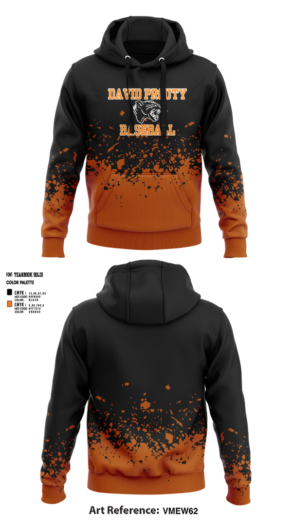 Hoodie, David Prouty Panthers Baseball, Baseball, Teamtime, Team time, sublimation, custom sports apparel, team uniforms, spirit wear, spiritwear, sports uniforms, custom shirts, team store, custom team store, fundraiser sports, apparel fundraiser
