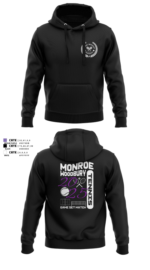 Hoodie, Monroe Woodbury, Tennis, Teamtime, Team time, sublimation, custom sports apparel, team uniforms, spirit wear, spiritwear, sports uniforms, custom shirts, team store, custom team store, fundraiser sports, apparel fundraiser