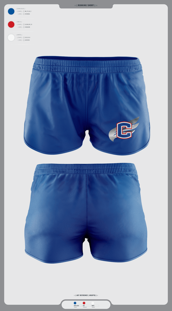 Womens Shorts, Cleveland Blue Raiders, Track & Field, Teamtime, Team time, sublimation, custom sports apparel, team uniforms, spirit wear, spiritwear, sports uniforms, custom shirts, team store, custom team store, fundraiser sports, apparel fundraiser