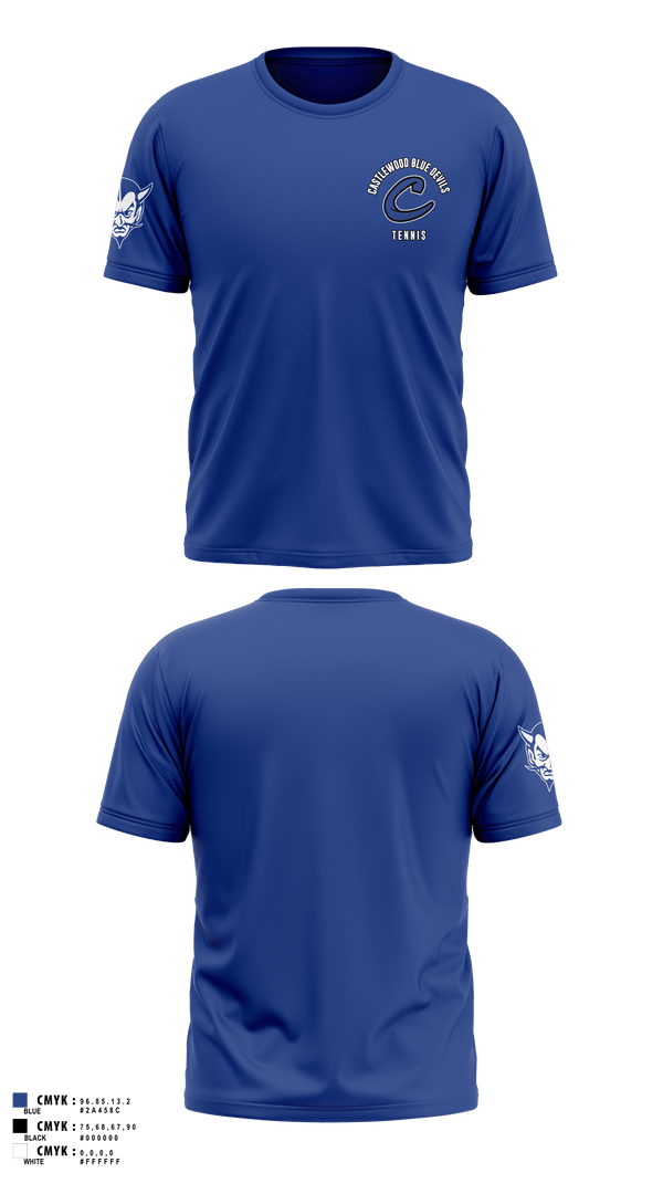 Short Sleeve Performance Shirt, Castlewood Blue Devils, Tennis, Teamtime, Team time, sublimation, custom sports apparel, team uniforms, spirit wear, spiritwear, sports uniforms, custom shirts, team store, custom team store, fundraiser sports, apparel fundraiser