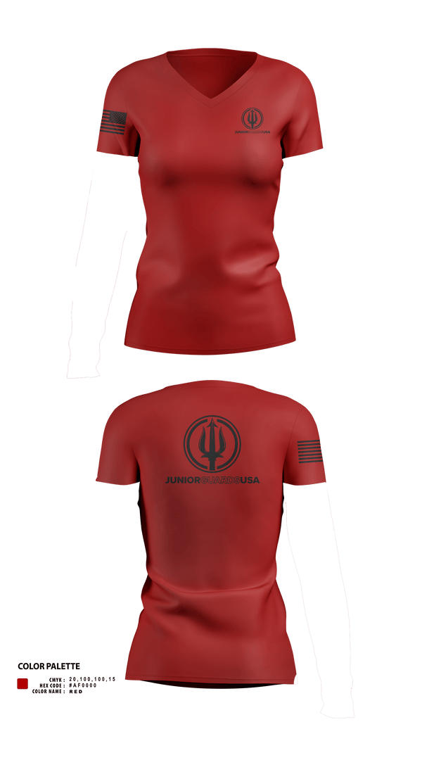 Womens Short Sleeve Vneck Shirt, Junior Guards USA, Swimming, Teamtime, Team time, sublimation, custom sports apparel, team uniforms, spirit wear, spiritwear, sports uniforms, custom shirts, team store, custom team store, fundraiser sports, apparel fundraiser