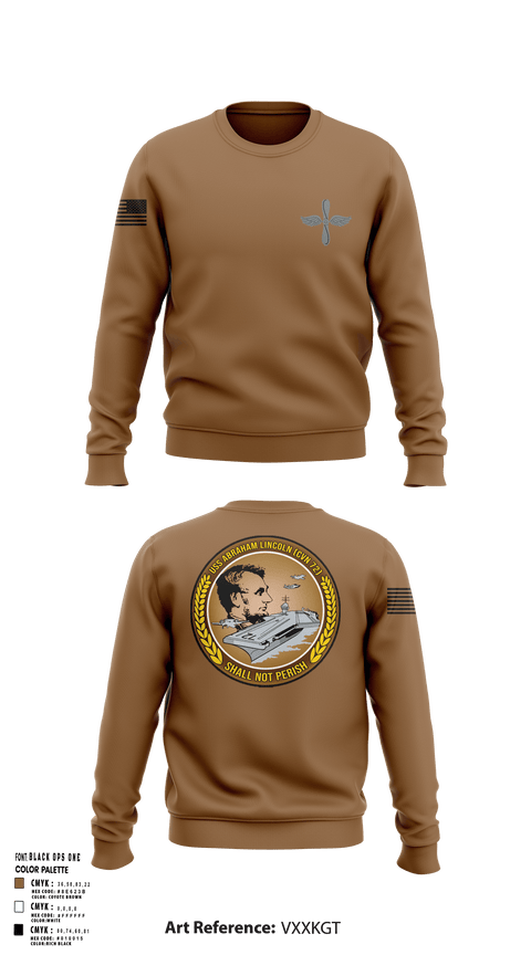 Crew Neck Sweatshirt, CVN 72 Abraham Lincoln, , Teamtime, Team time, sublimation, custom sports apparel, team uniforms, spirit wear, spiritwear, sports uniforms, custom shirts, team store, custom team store, fundraiser sports, apparel fundraiser