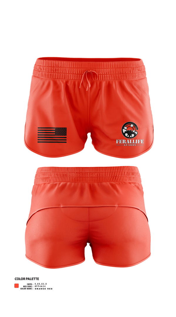 Womens Shorts, Ferallife Guards, , Teamtime, Team time, sublimation, custom sports apparel, team uniforms, spirit wear, spiritwear, sports uniforms, custom shirts, team store, custom team store, fundraiser sports, apparel fundraiser