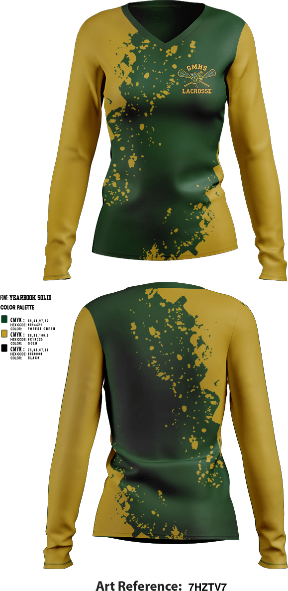 Womens Long Sleeve Vneck Shirt, Great Mills High School Lacrosse, Women's Lacrosse, Teamtime, Team time, sublimation, custom sports apparel, team uniforms, spirit wear, spiritwear, sports uniforms, custom shirts, team store, custom team store, fundraiser sports, apparel fundraiser