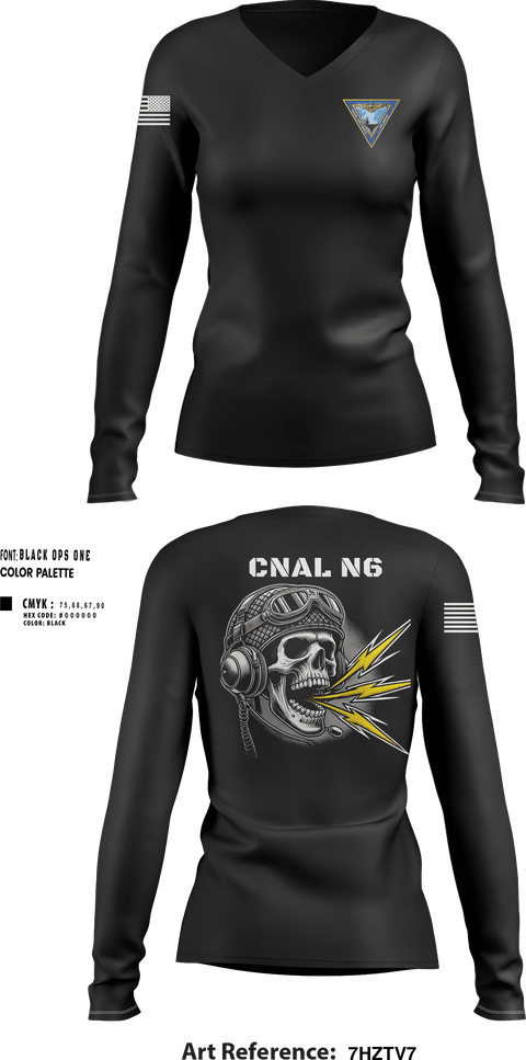 Womens Long Sleeve Vneck Shirt, COMNAVAIRLANT, , Teamtime, Team time, sublimation, custom sports apparel, team uniforms, spirit wear, spiritwear, sports uniforms, custom shirts, team store, custom team store, fundraiser sports, apparel fundraiser