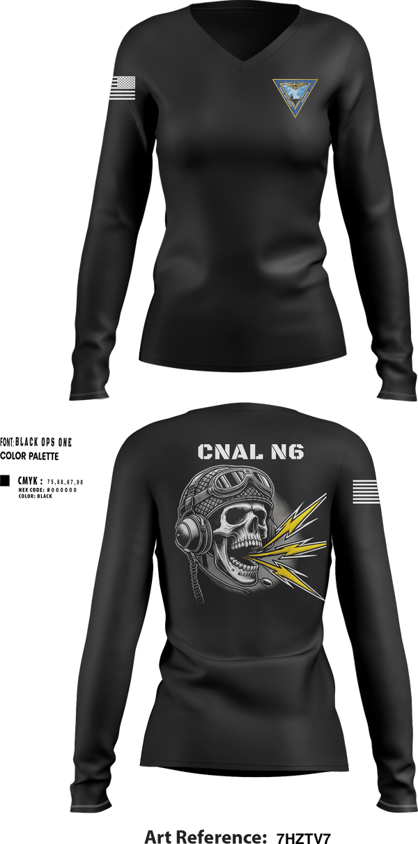Womens Long Sleeve Vneck Shirt, COMNAVAIRLANT, , Teamtime, Team time, sublimation, custom sports apparel, team uniforms, spirit wear, spiritwear, sports uniforms, custom shirts, team store, custom team store, fundraiser sports, apparel fundraiser